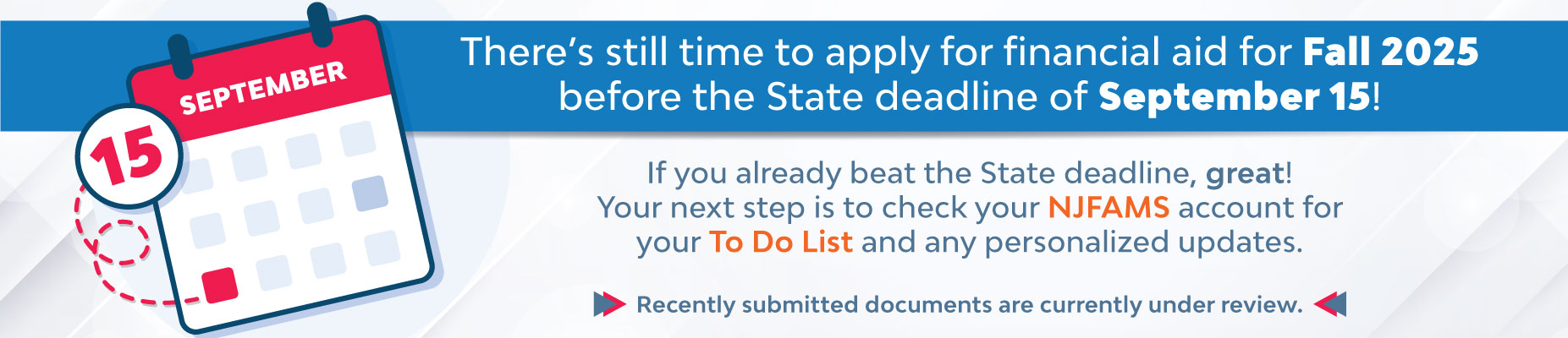 Fall 2025 Financial aid deadline